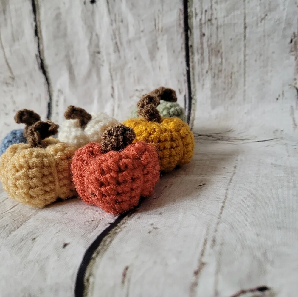 Crochet Mini Pumpkin Decor Set